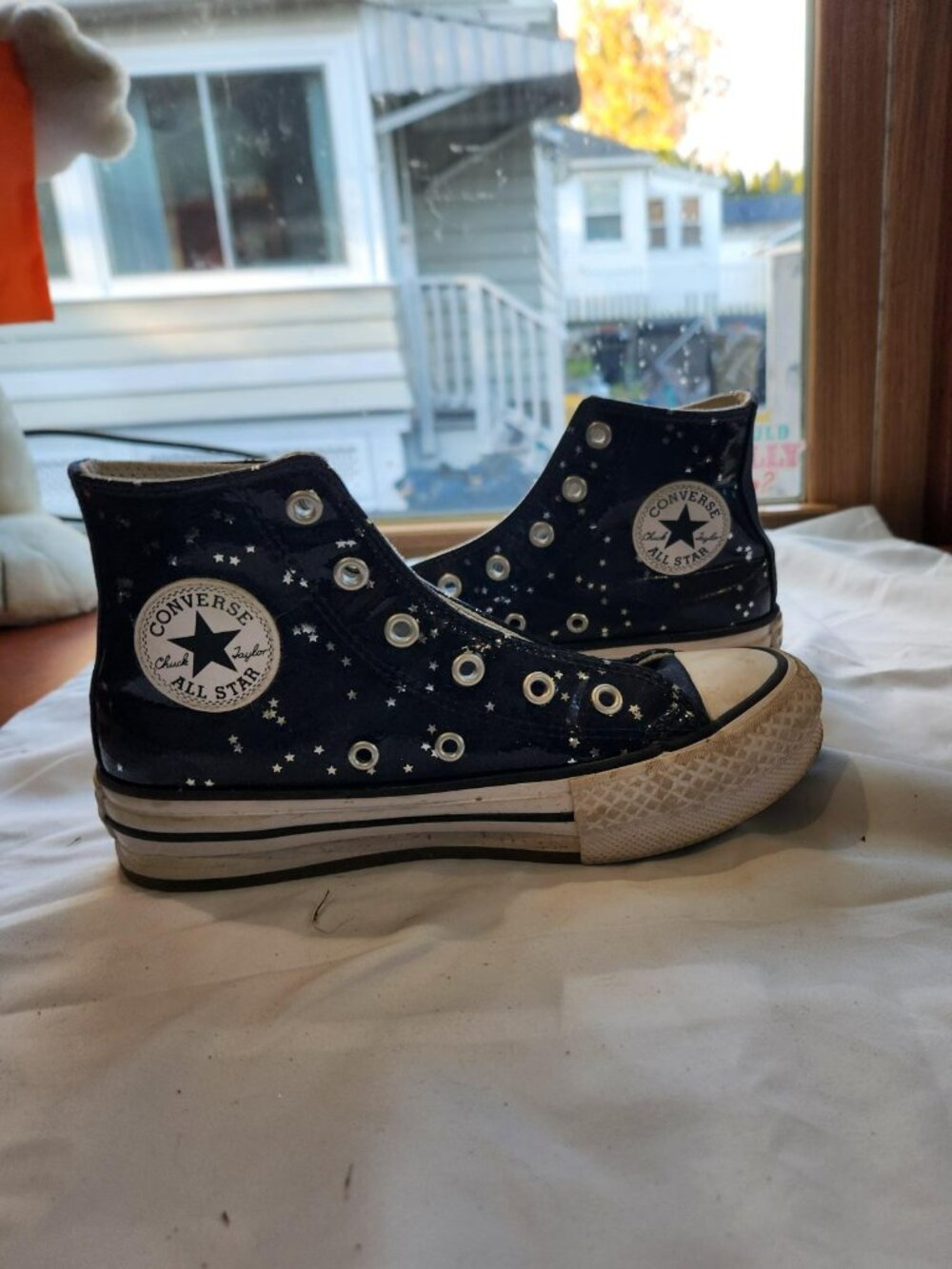 Converse Chuck Taylor EVA Lift Glitter Star High Tops Youth 1.5
